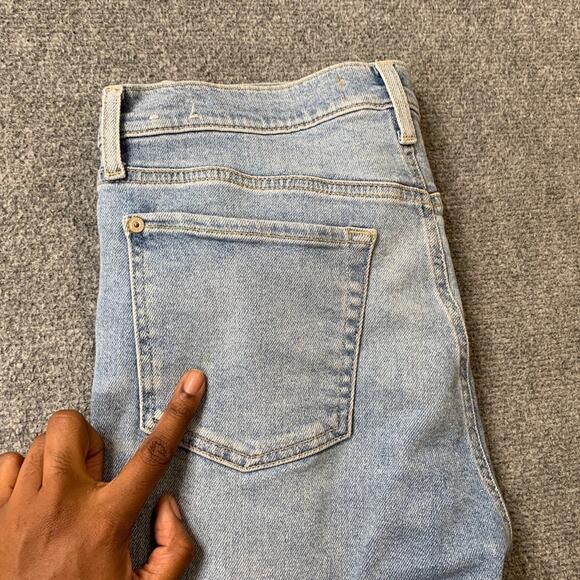 7 For All Mankind Jeans Womens 29 Denim Distressed Ankle Straight Busted Knee - Picture 8 of 12